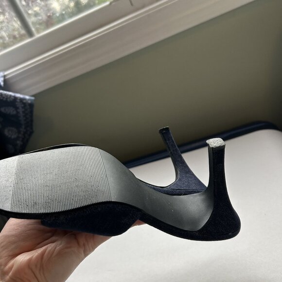 Fabulaire JOY Dark Wash Blue Denim Open Toe Sandals Women's Size 7.5M - Picture 4 of 6